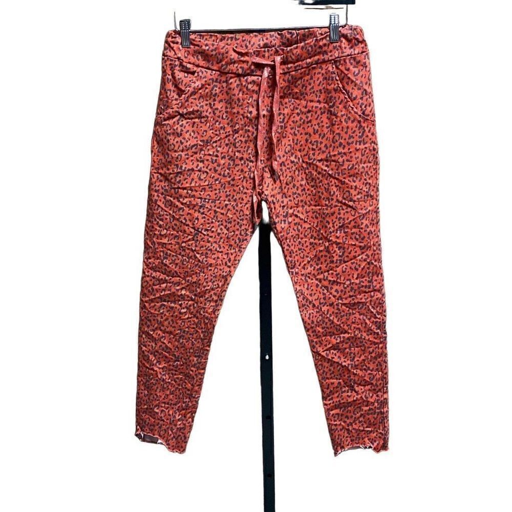 Three Hearts Burnt Orange Leopard Ankle Pants One Size NWT